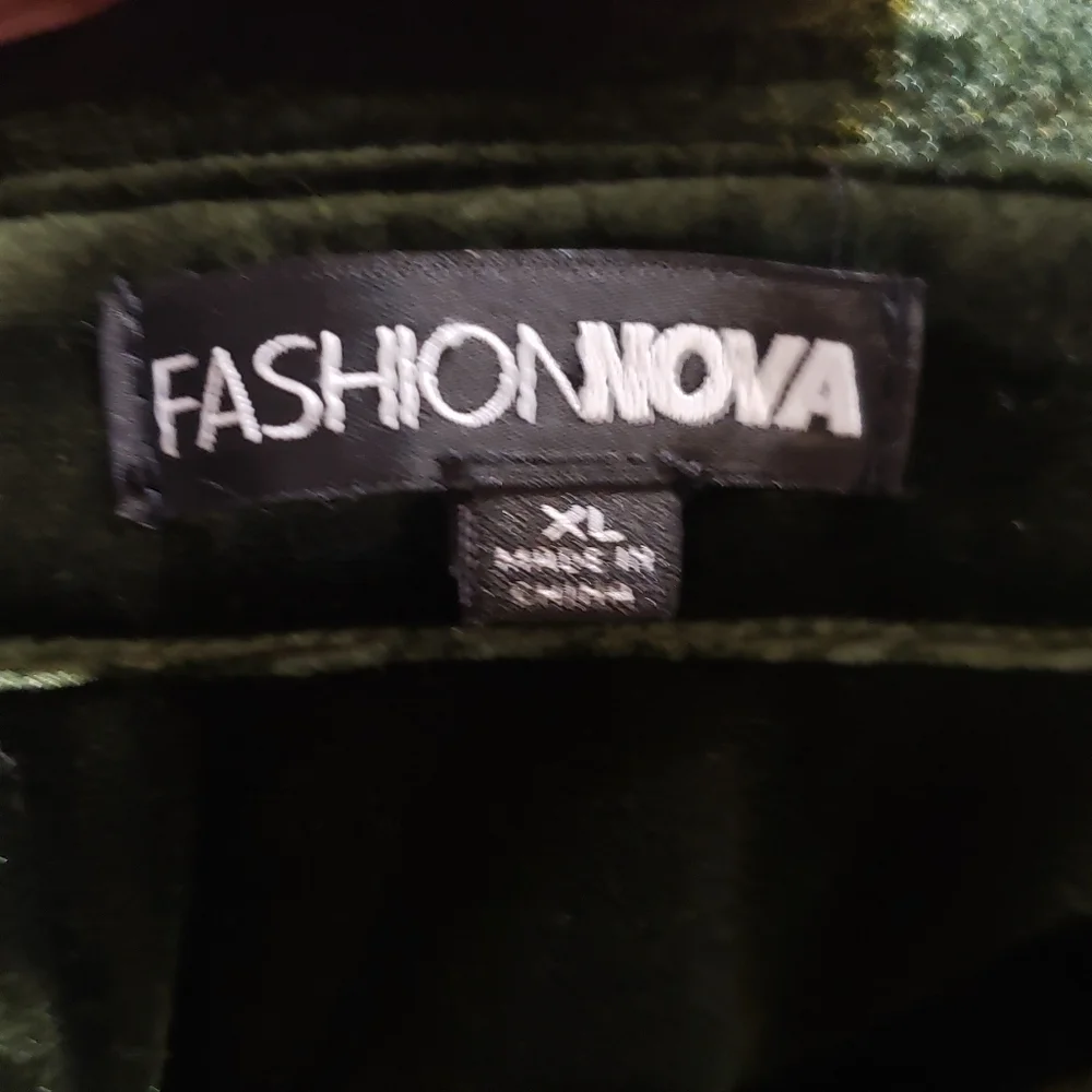 Fashion Nova Dark Green Velvet Long Sleeve Dress